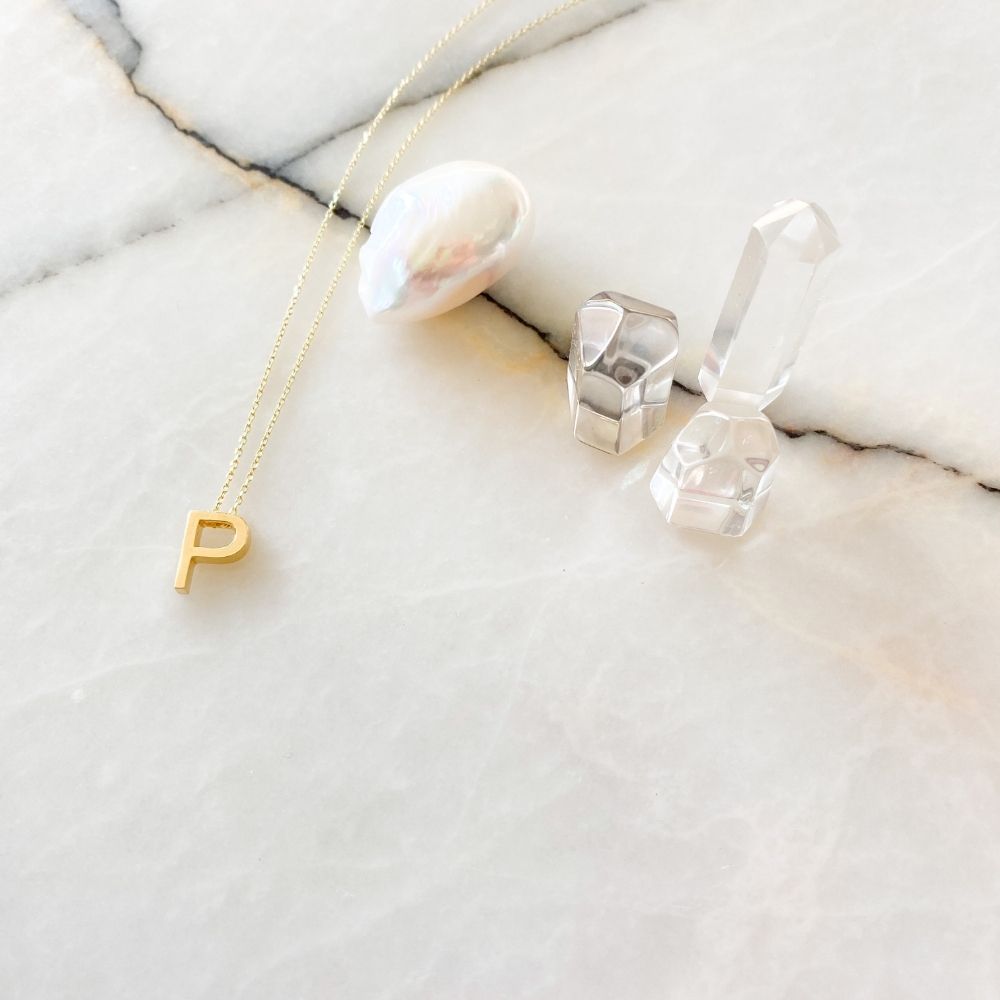 Alphabet Silver Chain Necklace | P