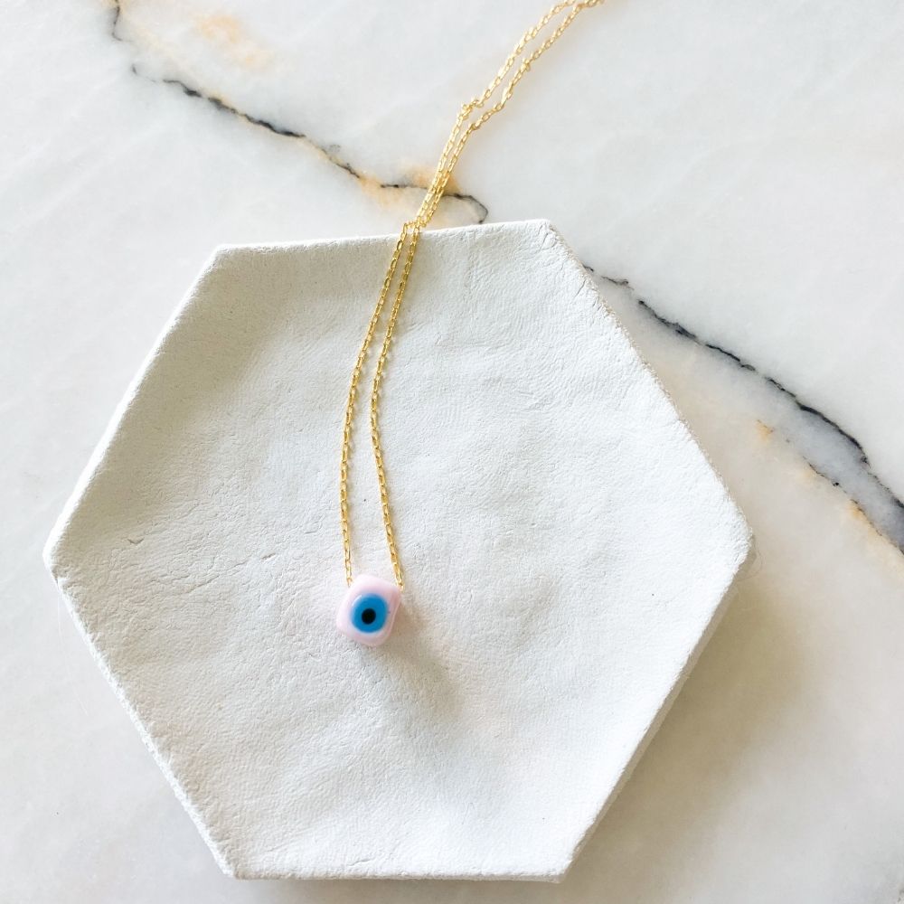 Nile Silver Chain Necklace | 0.5 cm Evil Eye Bead