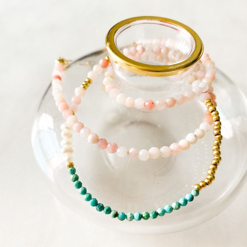 Prinkipo Natural Pearl Turquoise & Opal Necklace