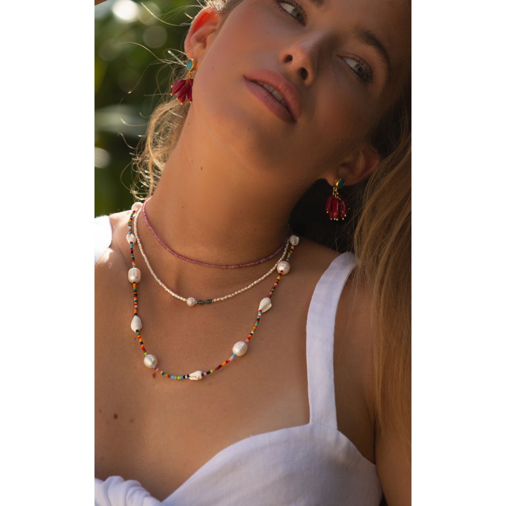 Raspberry Cake Necklace