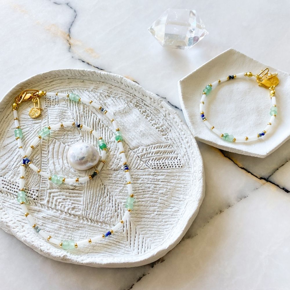 Raya Coral & Aventurine & Sodalite Necklace