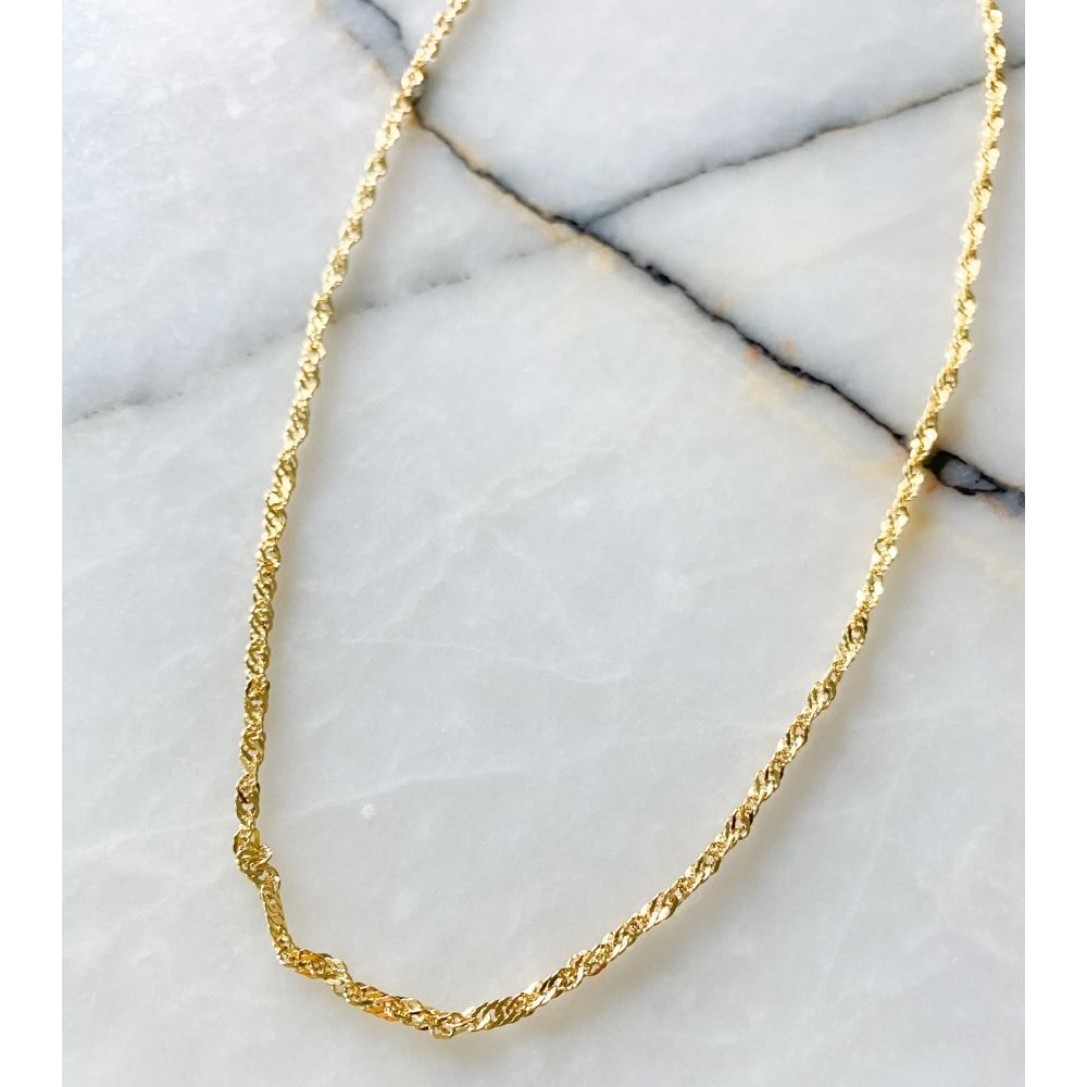 Rosario Twist Silver Chain Necklace