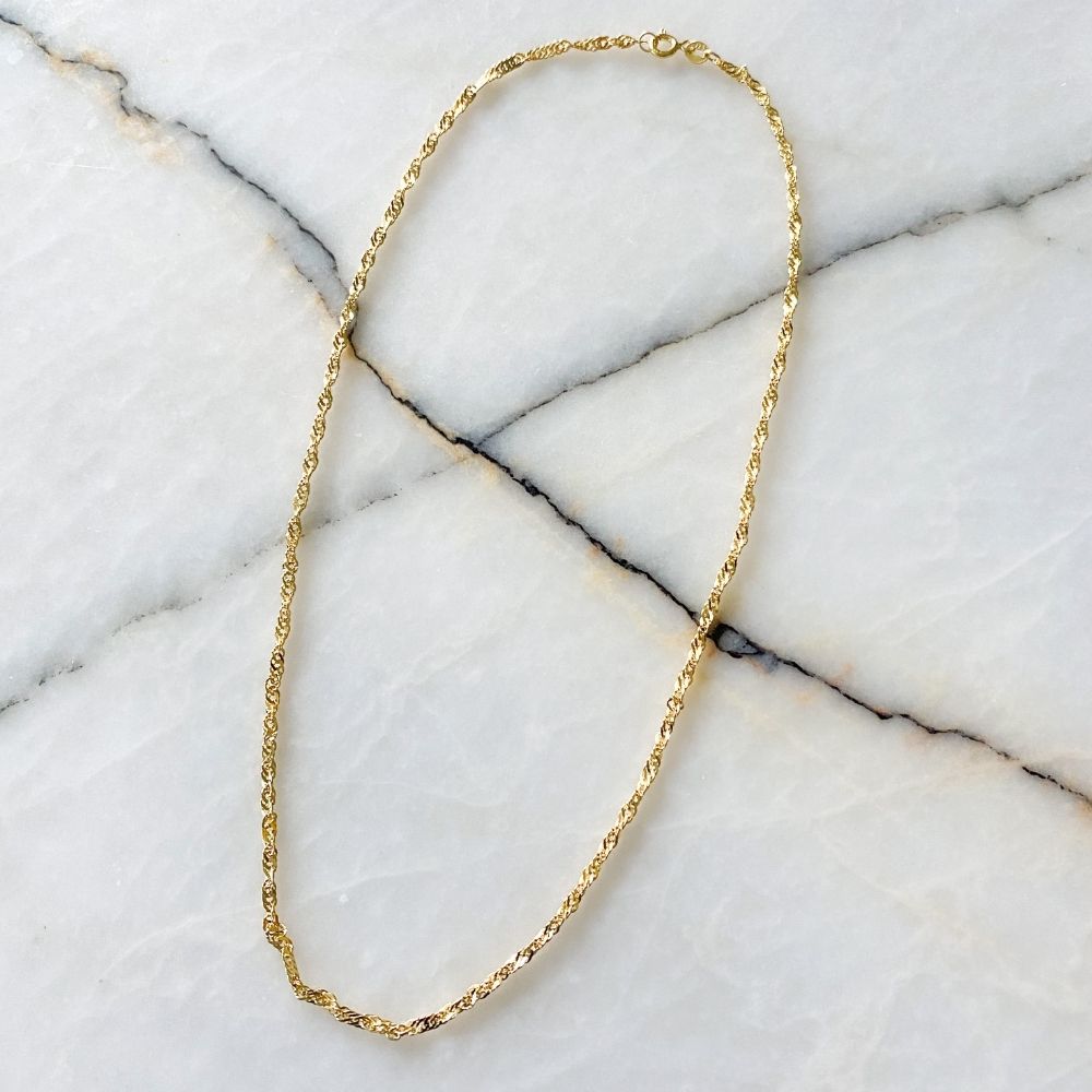 Rosario Twist Silver Chain Necklace