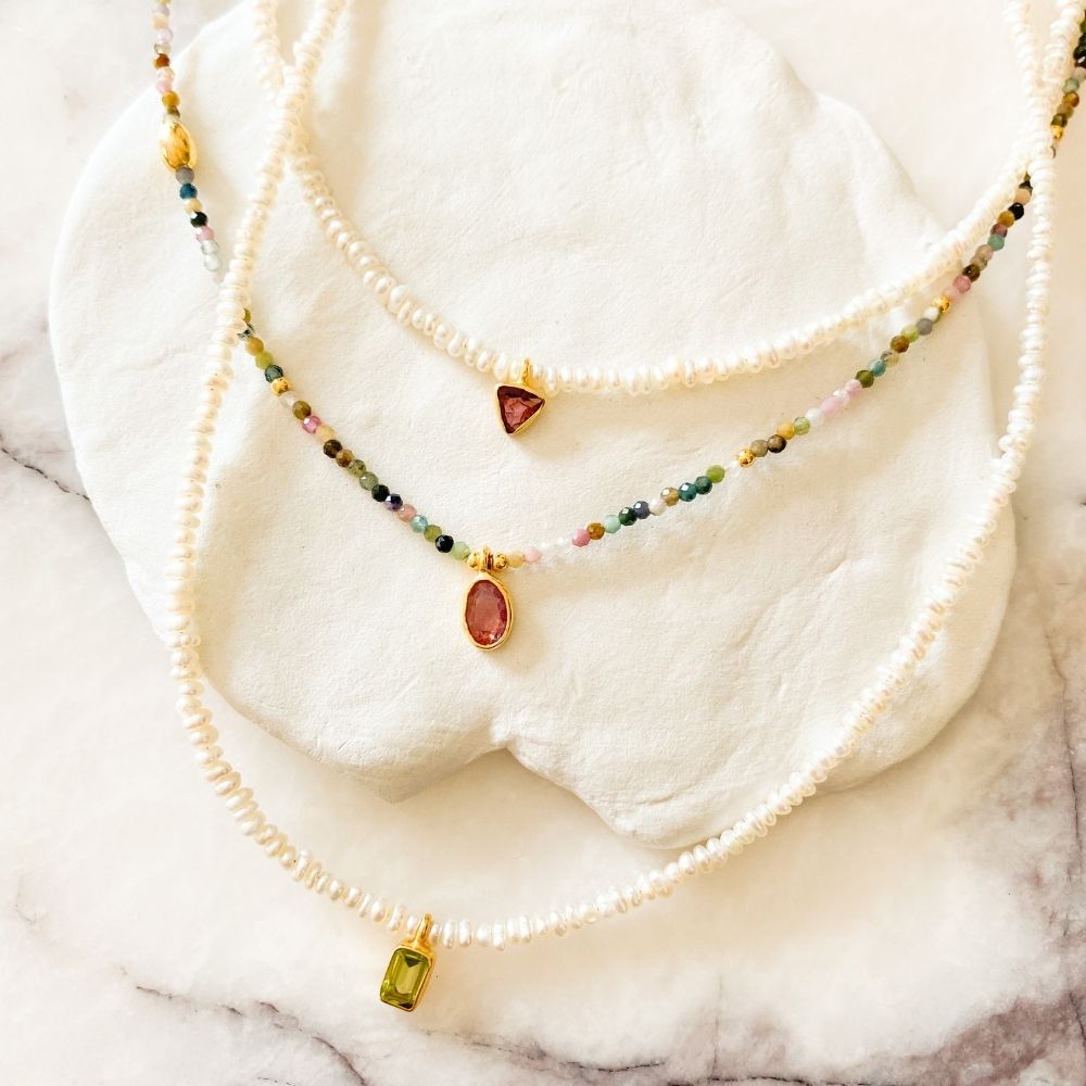 Sava Single Tourmaline Mini Charm Necklace