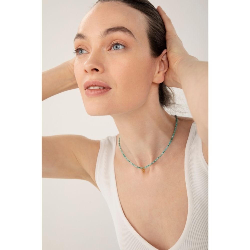 Senna Single Citrine Mini Charm Necklace