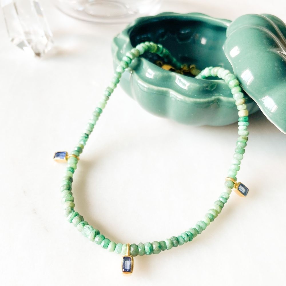 Serenitas Zümrüt ve Kyanite Mini Charm Kolye I Limited Edition