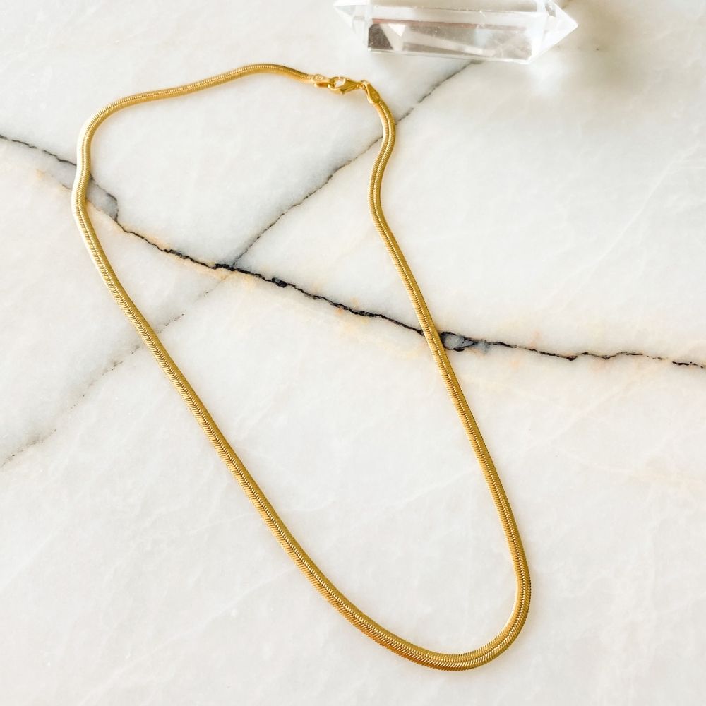Serpent Silver Chain Necklace | Gold