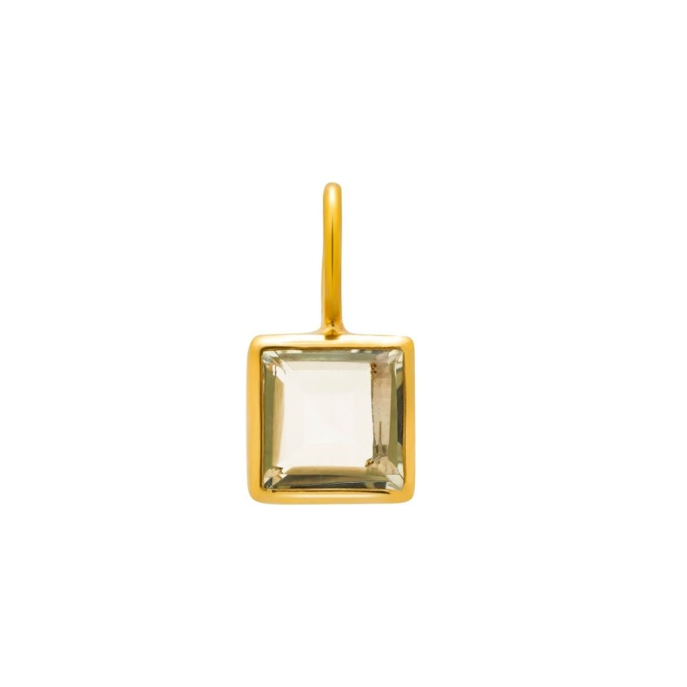 Square Yeşil Ametist Charm