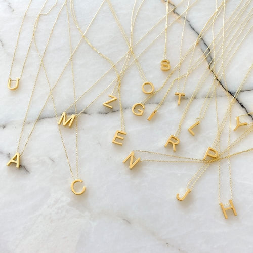 Alphabet Silver Chain Necklace | T
