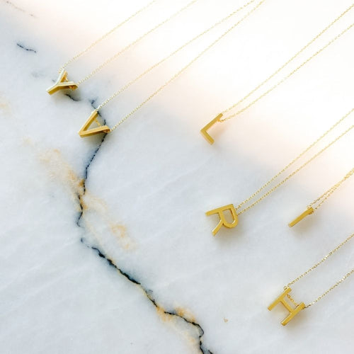 Alphabet Silver Chain Necklace | U
