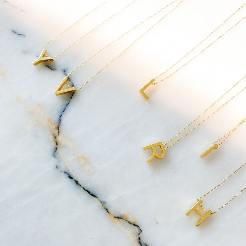 Alphabet Silver Chain Necklace | P
