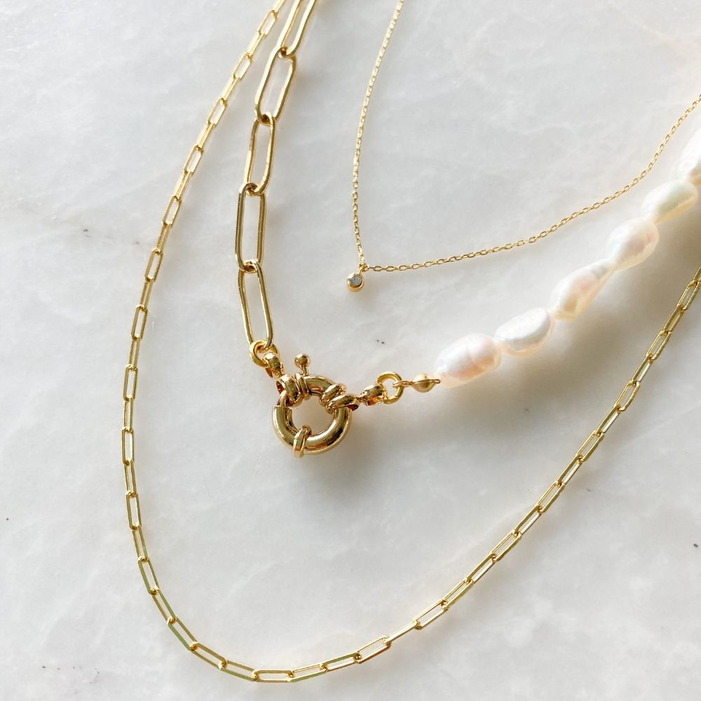 Agnes Natural Pearl Chain Necklace