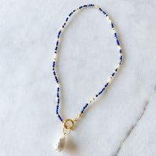 Load image into Gallery viewer, Tabitha Natural Pearl Lapis Lazuli Necklace | Double Trouble Collection