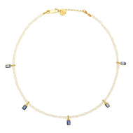 Vivi Kyanit Charm & İnci Kolye