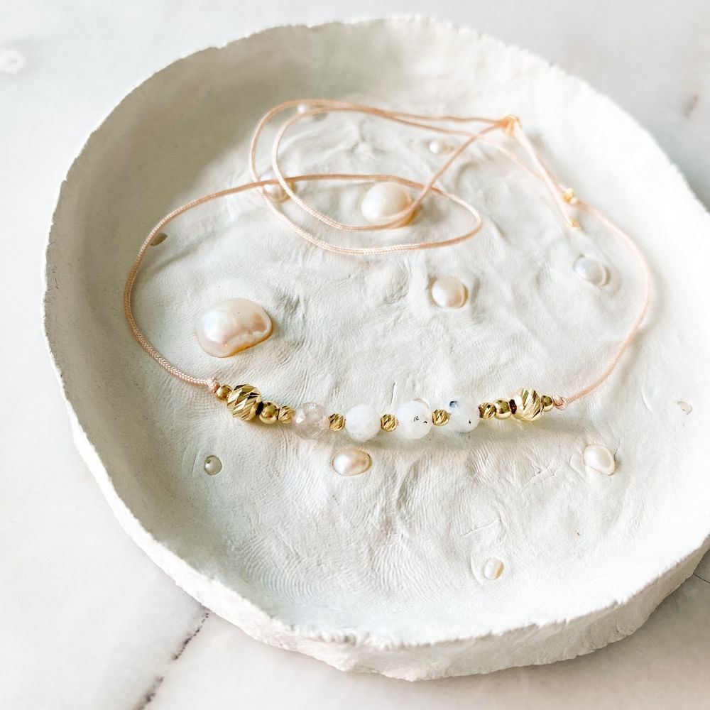 Winter Solstice Moonstone 14k Gold Bracelet I Limited Edition