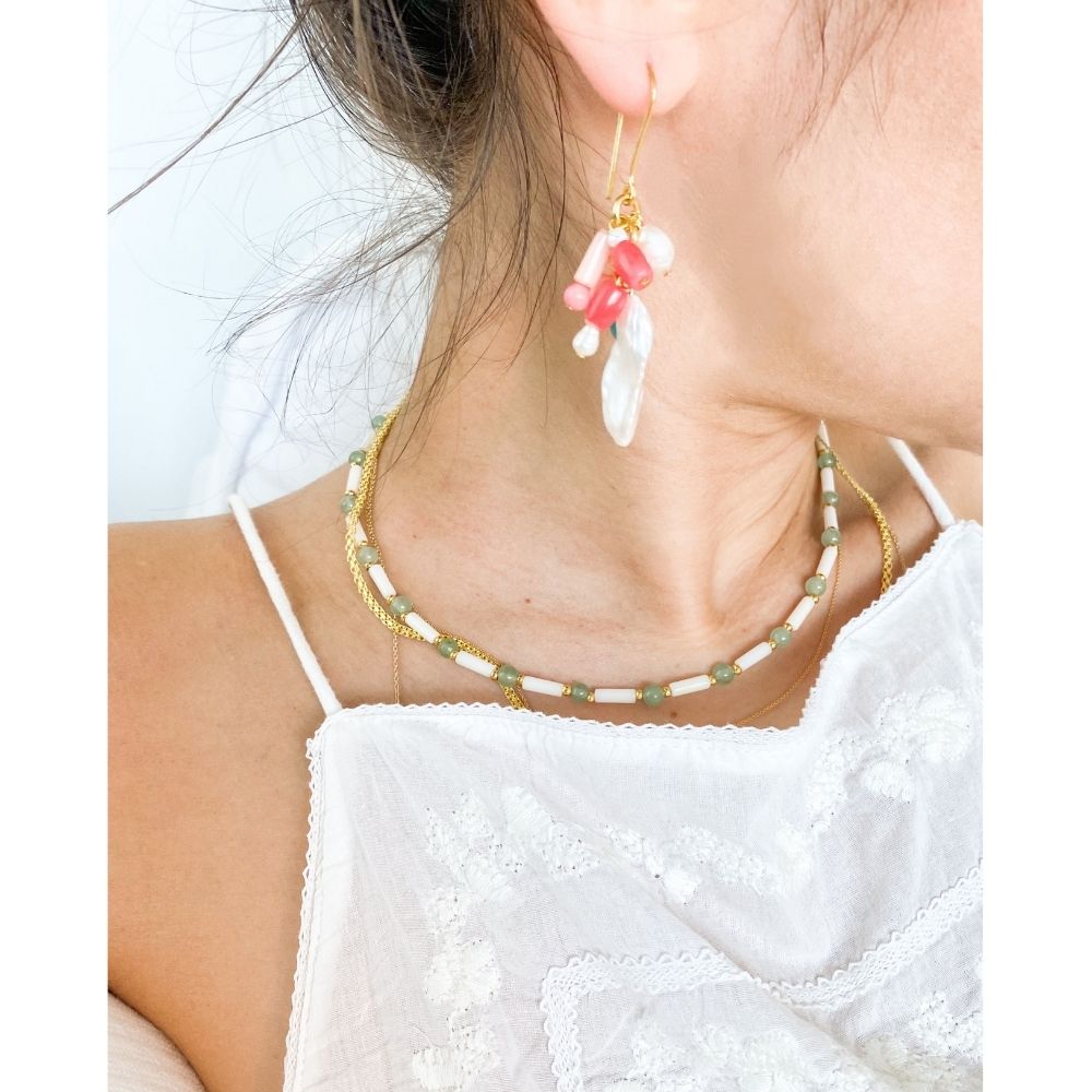 Iris Jade & Coral Necklace