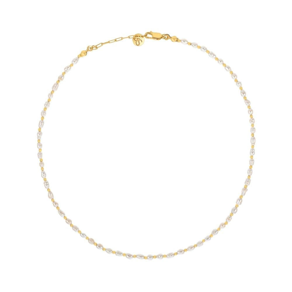 Aarin Delicate Pearl & Silver Necklace