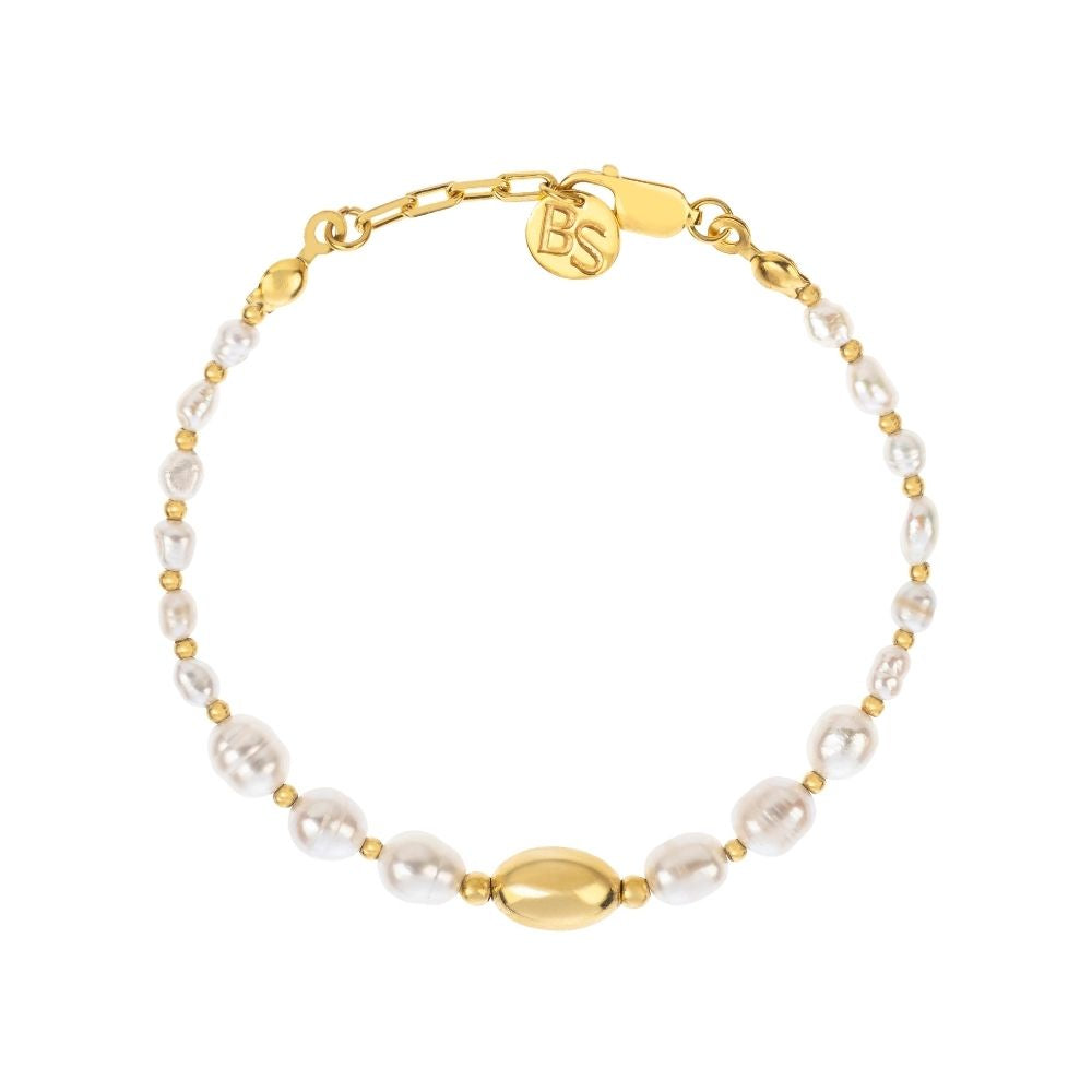 Aarin Statement Pearl & Silver Bracelet