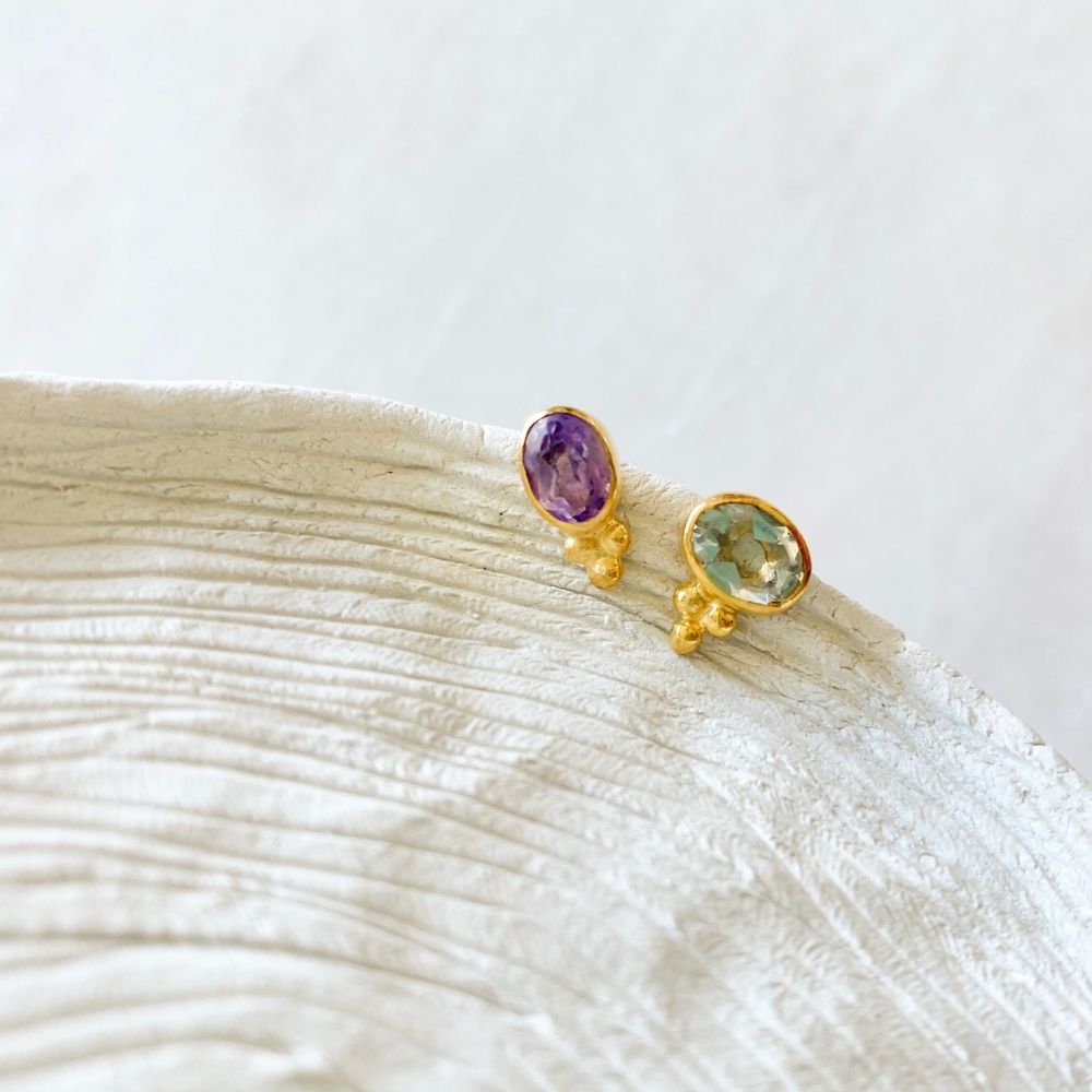 Aurie Amethyst Silver Earrings
