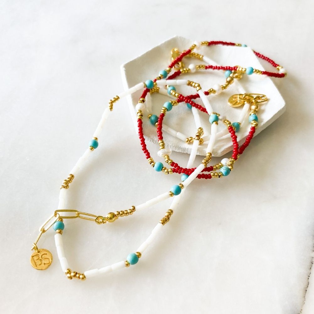 Ikaria Coral & Turquoise Necklace
