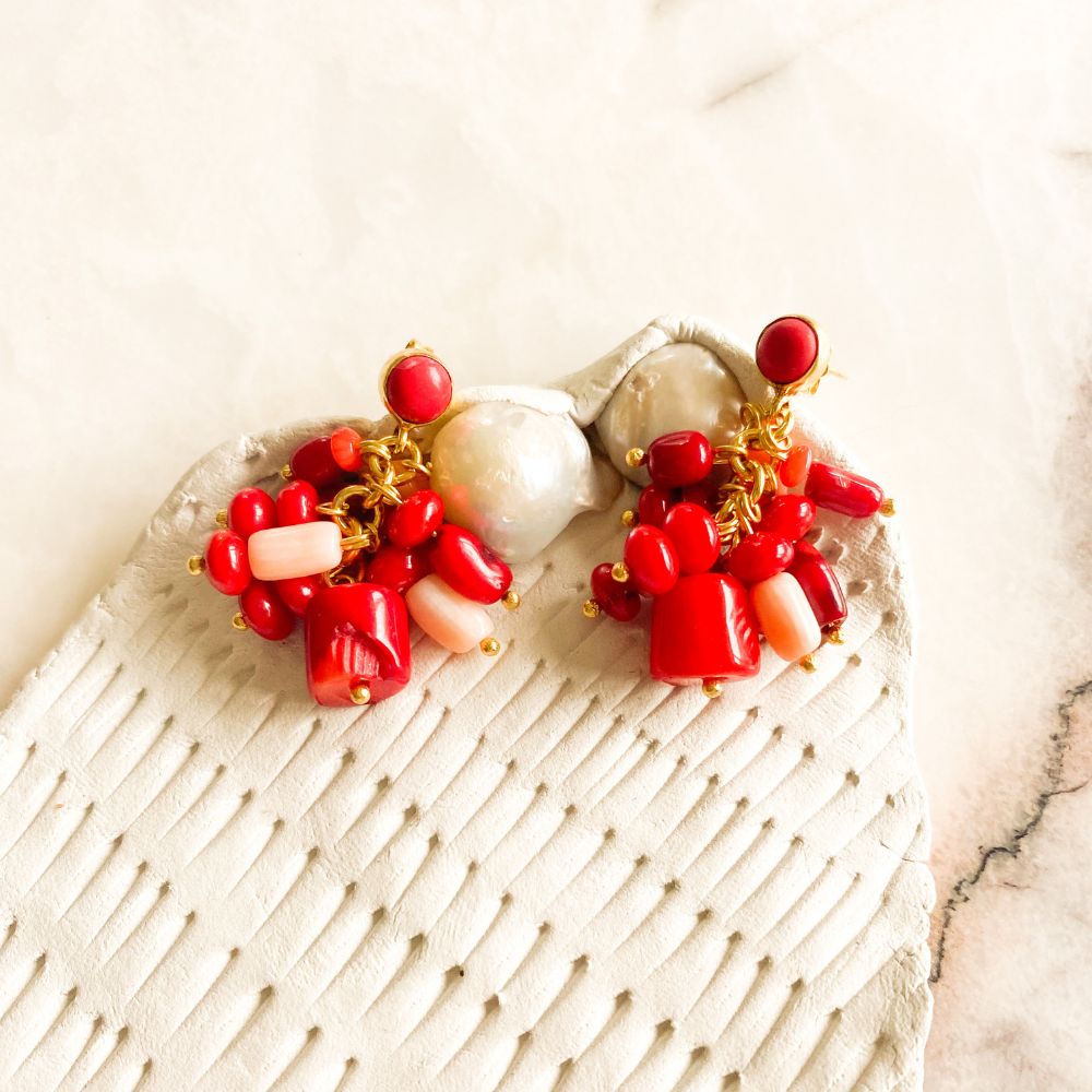 Coral Coral Earrings