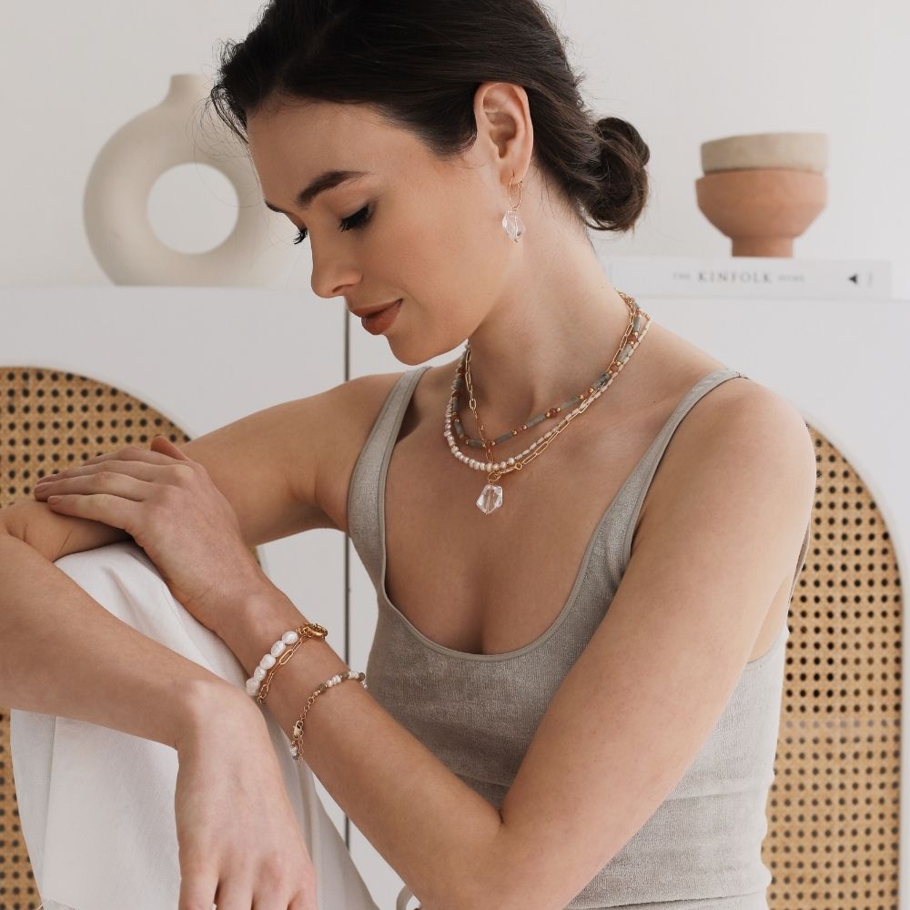 Mara Crystal Quartz Chain Necklace
