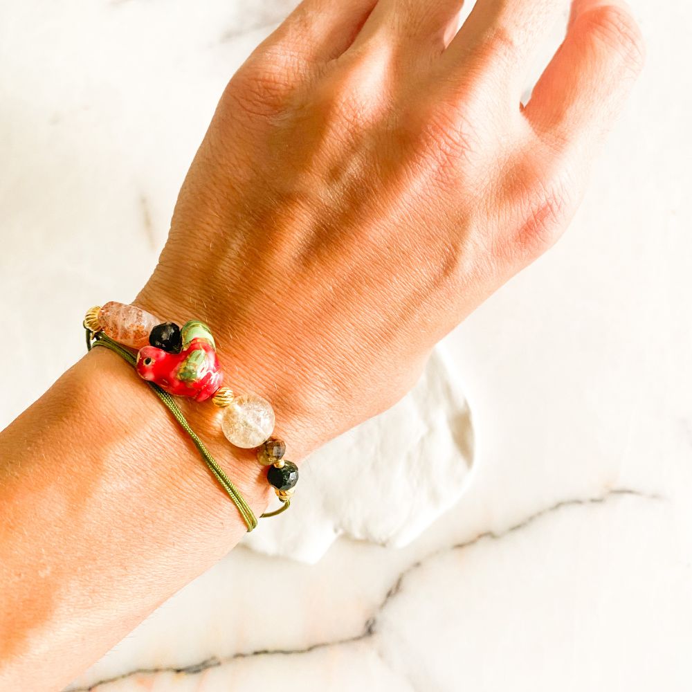 Dominant Chick Tourmaline, Citrine, Sunstone Bracelet