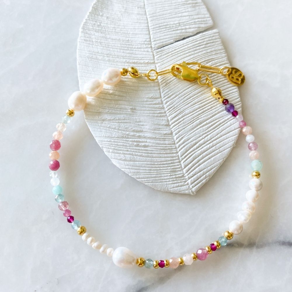 Gamora Natural Stone and Pearl Bracelet