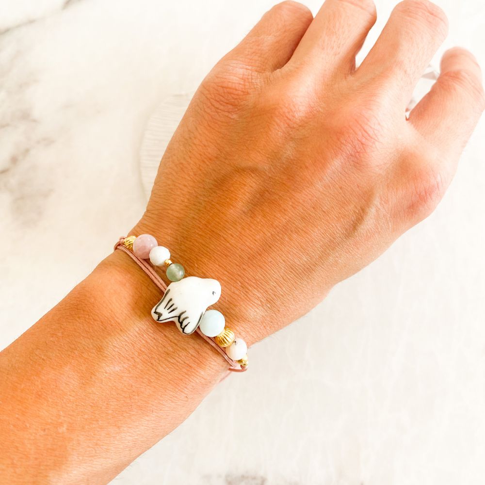 Gigi Birdie Larimar, Aventurine, Pink Opal, Sunstone Bracelet