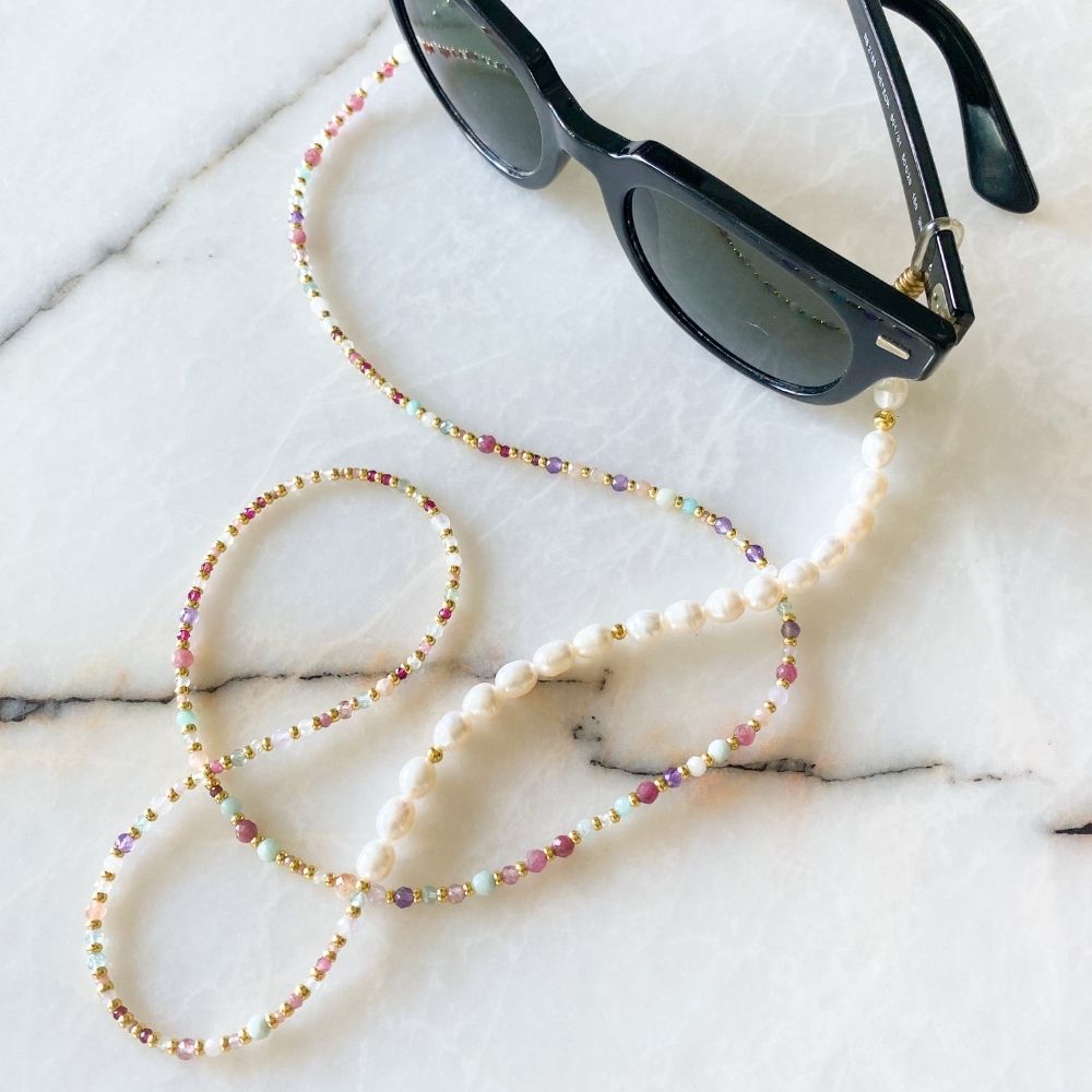 Isabelle Pearl & Natural Stone Glasses Chain
