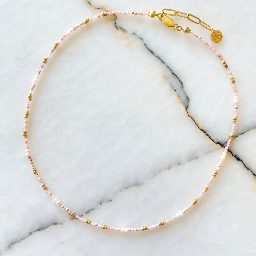 Jackie Rhodochrosite & Pearl Necklace
