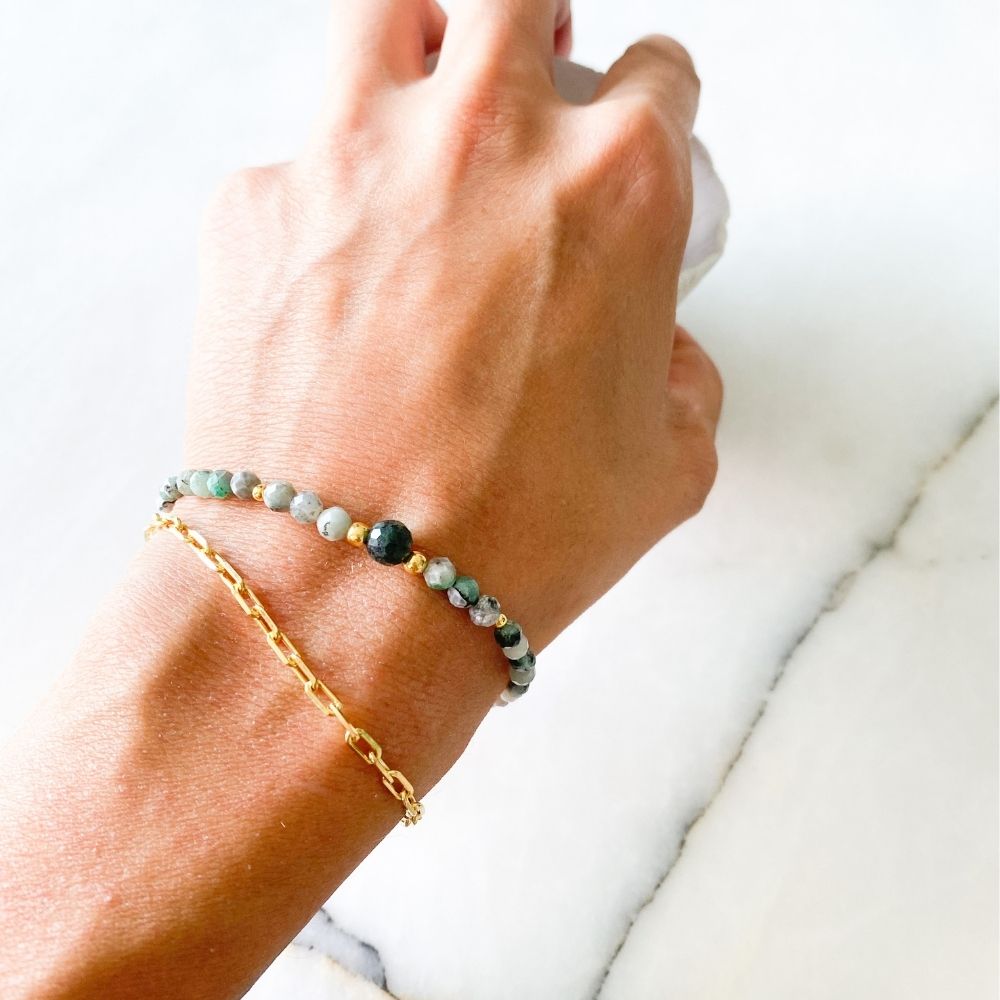 Jiera Emerald & Silver Bracelet