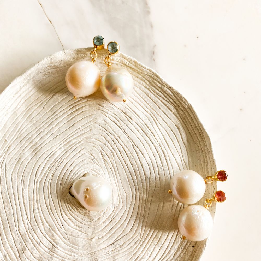 Just Like Magic Tourmaline Baroque Pearl Earrings