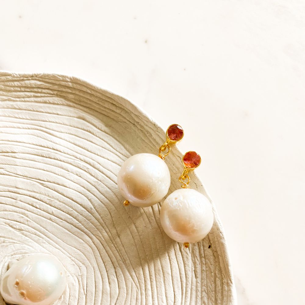 Just Like Magic Tourmaline Baroque Pearl Earrings