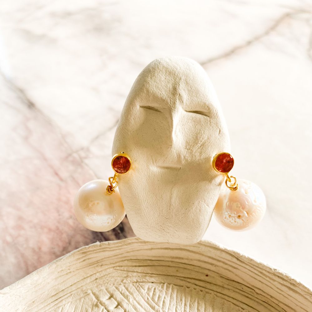 Just Like Magic Tourmaline Baroque Pearl Earrings