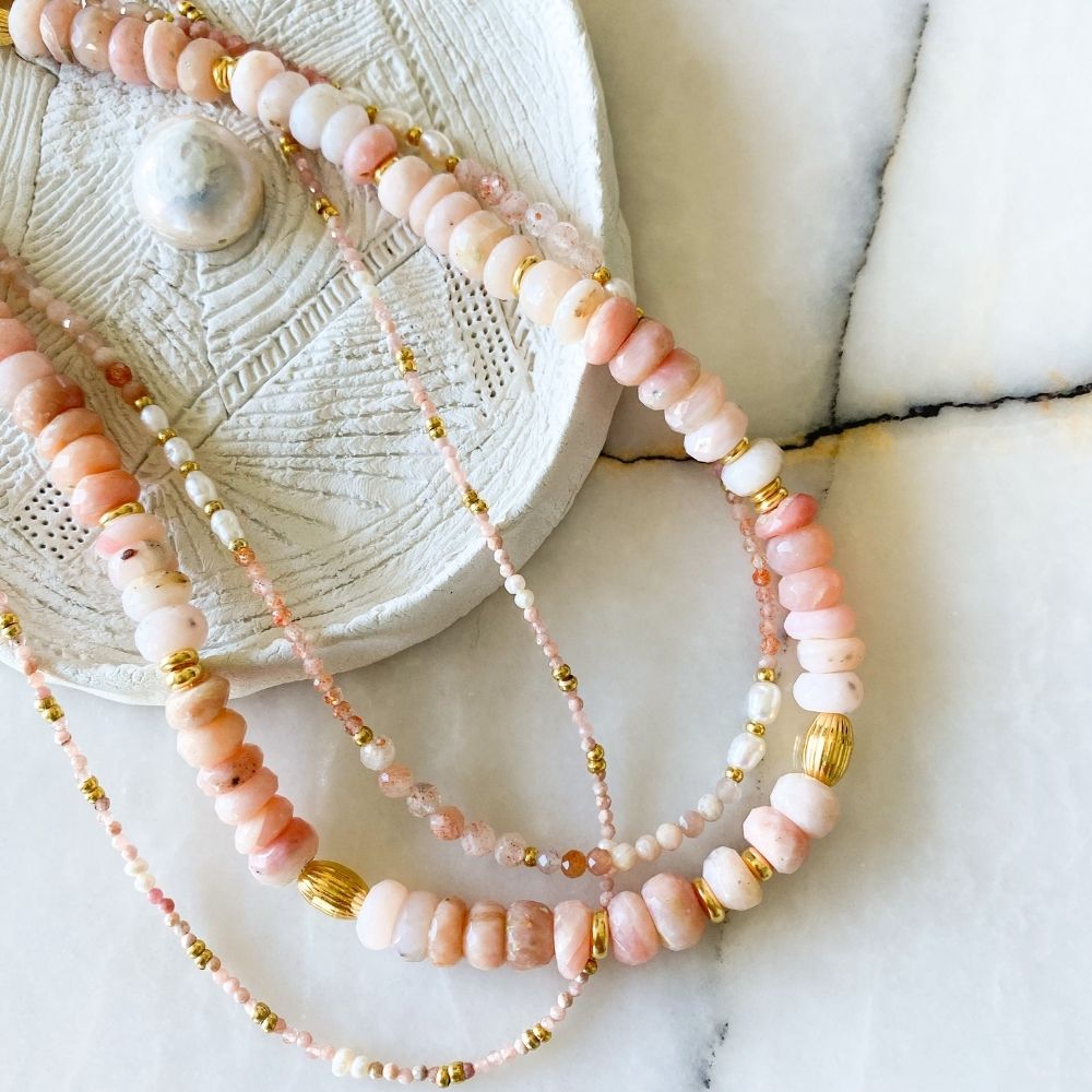 Jackie Rhodochrosite & Pearl Necklace