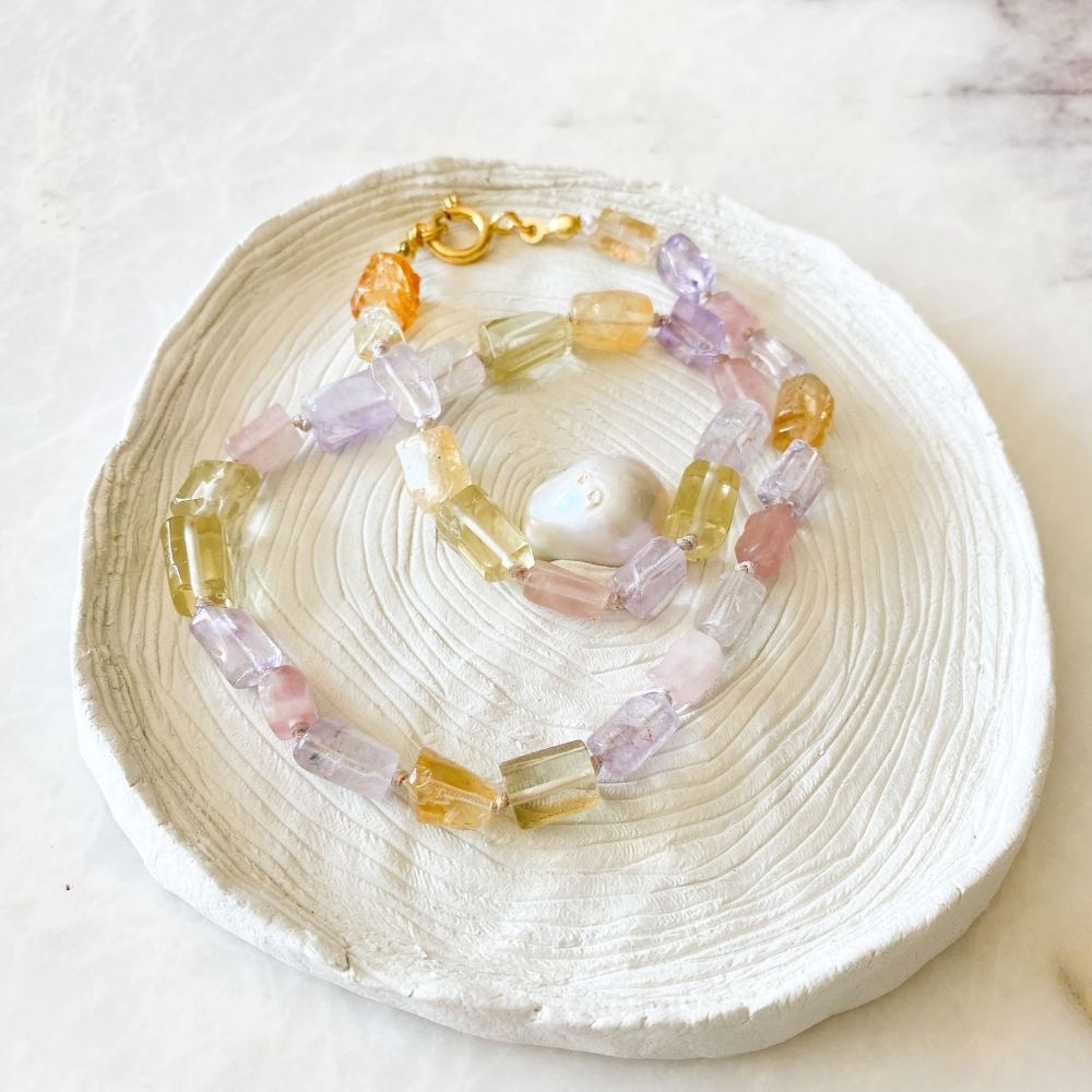 Liv Ametrine, Rose Quartz, Citrine Necklace