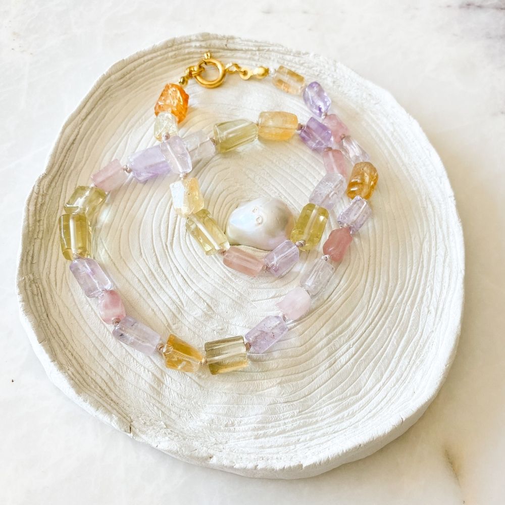 Liv Ametrine, Rose Quartz, Citrine Necklace