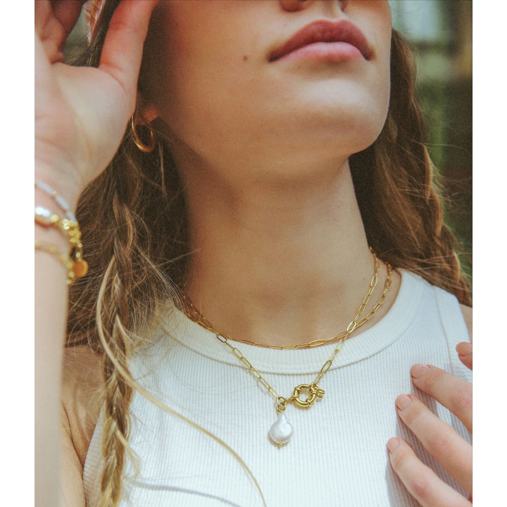 Novella Natural Pearl Chain Necklace