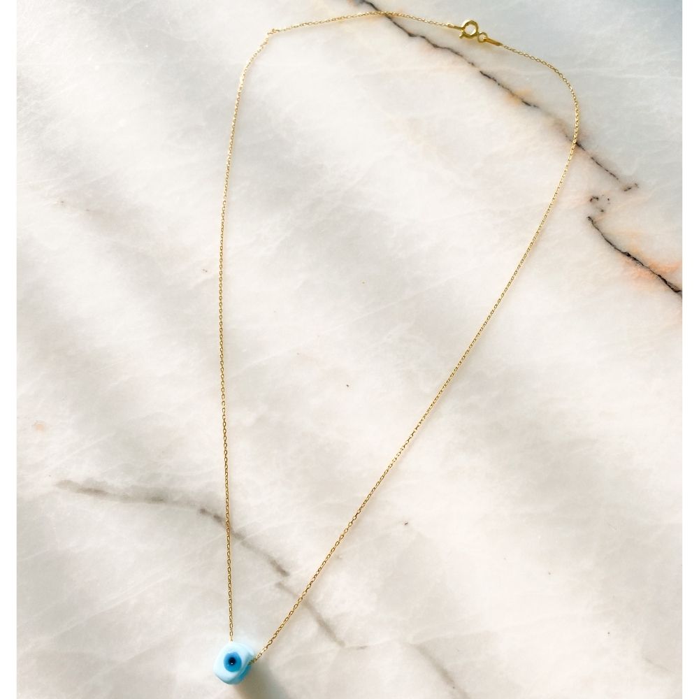Nile Silver Chain Necklace | 0.5 cm Evil Eye Bead