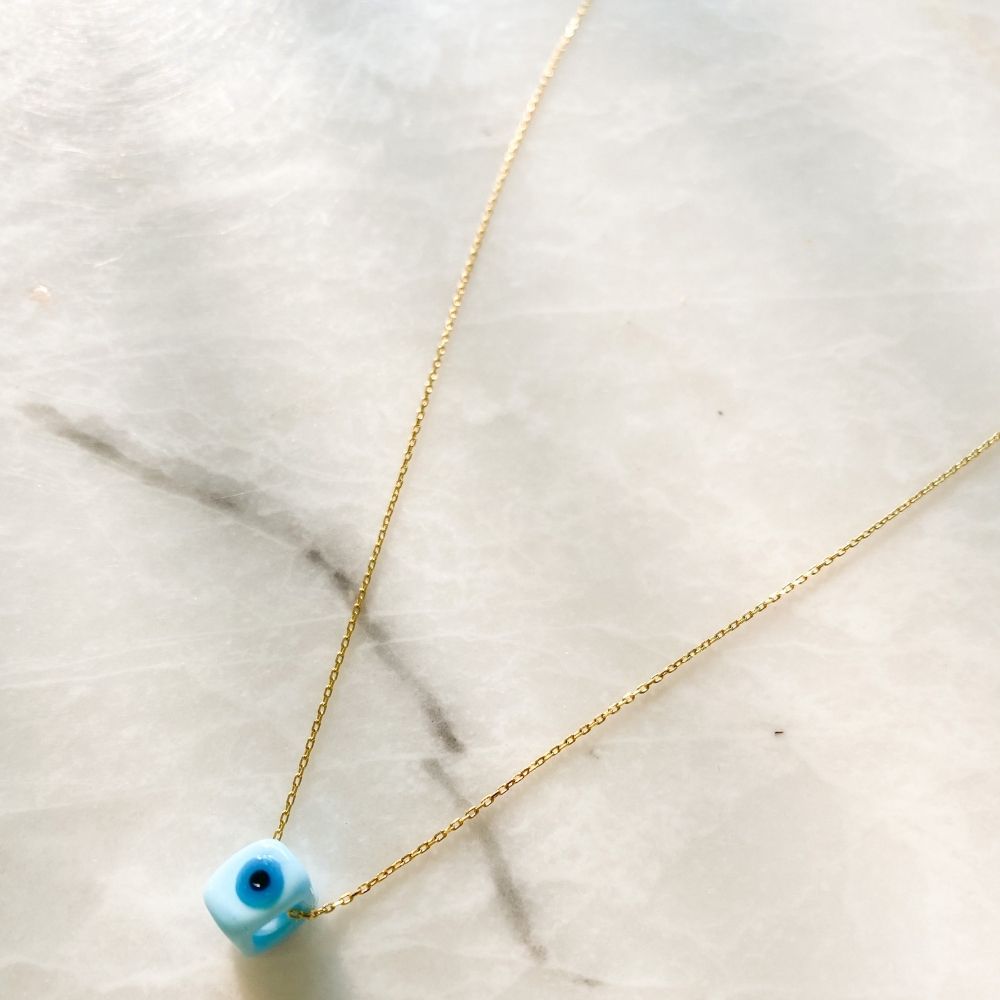Nile Silver Chain Necklace | 0.5 cm Evil Eye Bead