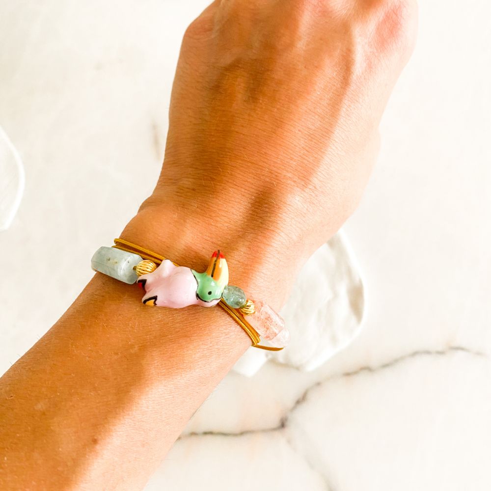 Tropical Dreams Aquamarine, Heliodor, Apatite, Sunstone Bracelet