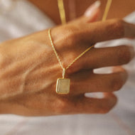 Square Sarı Quartz Charm